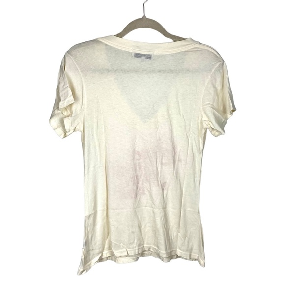 NWT Wildfox deep v-neck graphic tee t-shirt "lets get away from it all" LARGE - Picture 4 of 9